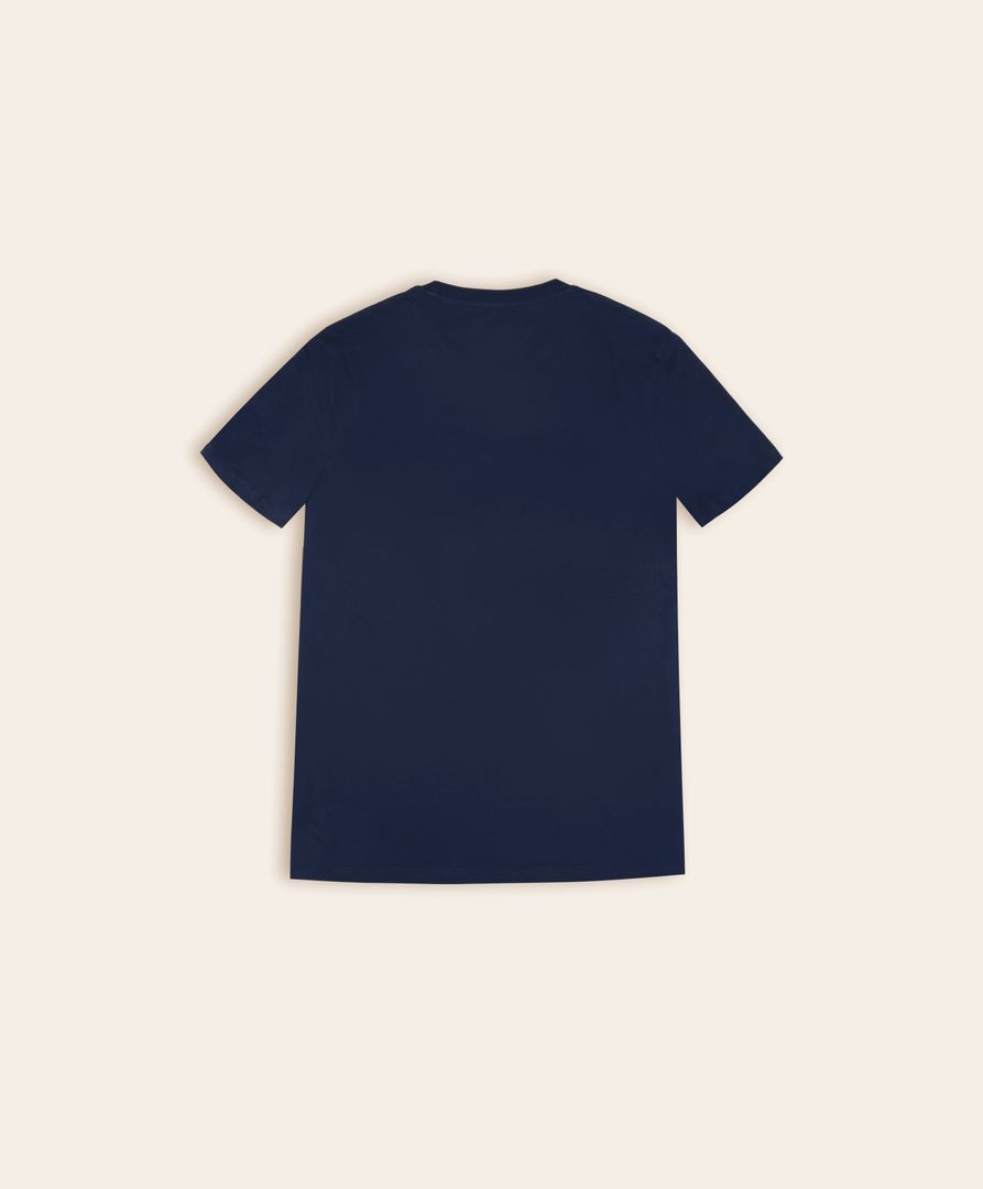 Ce t-shirt bleu marine, orné du logo Enfant du Racing, allie confort et style au quotidien