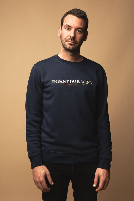 Sweat col rond Enfant du Racing SIGNATURE Bleu marine