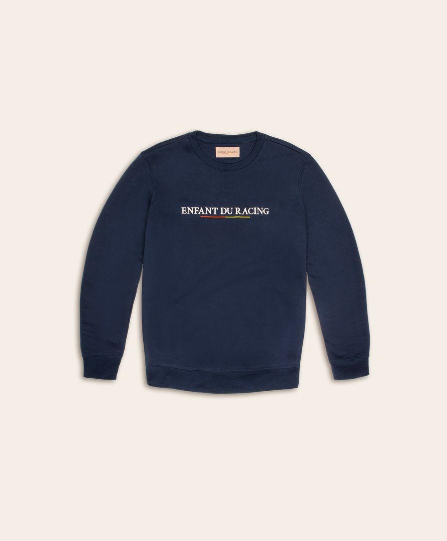 Sweat col rond Enfant du Racing SIGNATURE Bleu marine